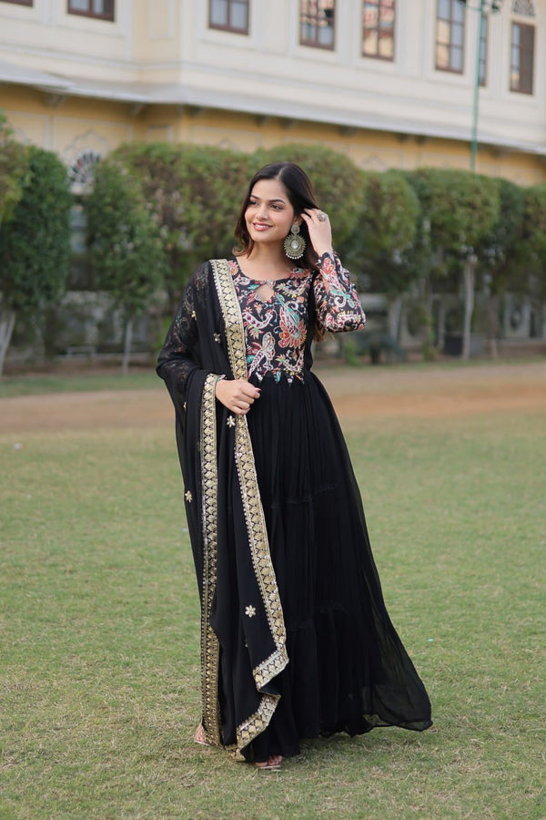 BLACK COLOR GOWN-DUPATTA COLLECTIONS